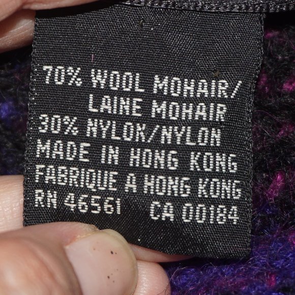 Vintage 80s Mohair Wool Plaid Cardigan Sweater - Picture 6 of 8